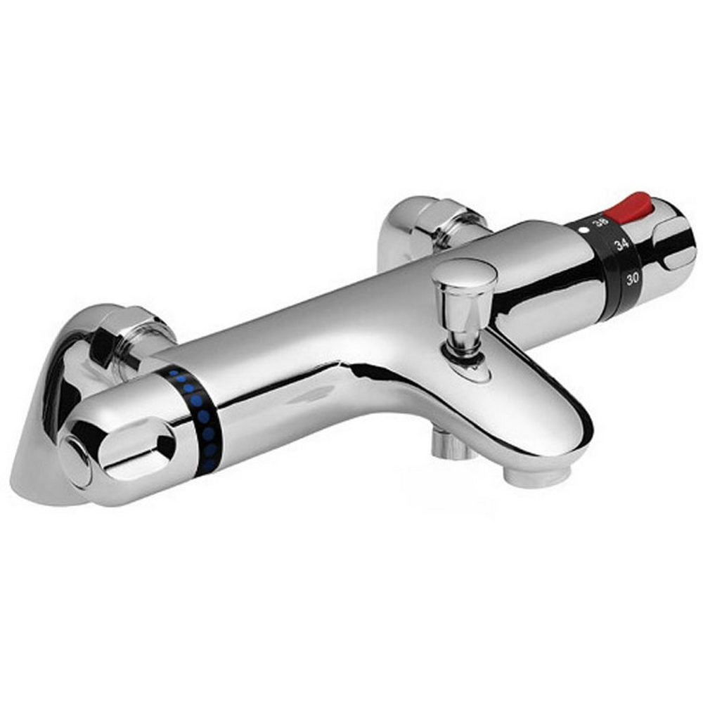 Fontea Chrome Square Thermostatic Bath Shower Mixer Tap