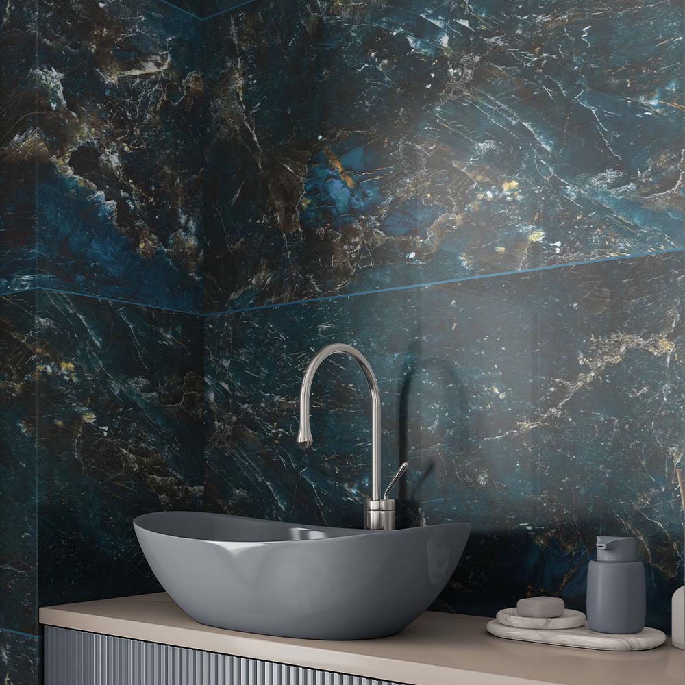 Galaxy Sky Blue Onyx Polished Porcelain 60x120cm Wall & Floor Tile - TILES Paradise