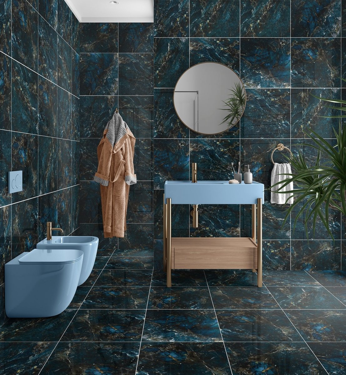 Galaxy Sky Blue Onyx Polished Porcelain 60x60cm Wall & Floor Tile - TILES Paradise