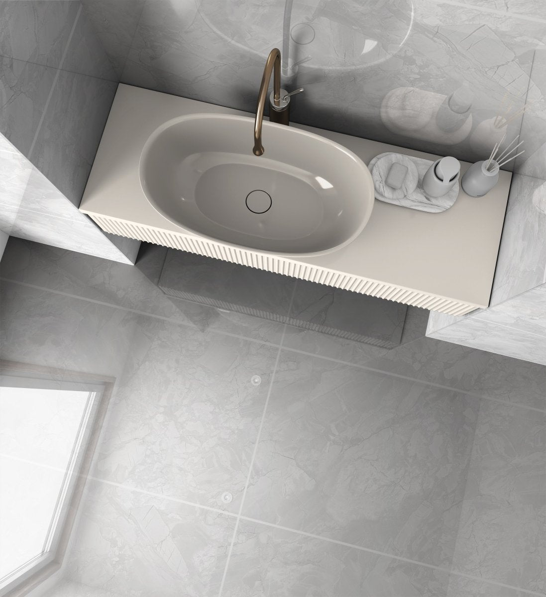 Grove Grey Polished Marble Effect Porcelain 60x120cm Wall and Floor Tile - TILES Paradise