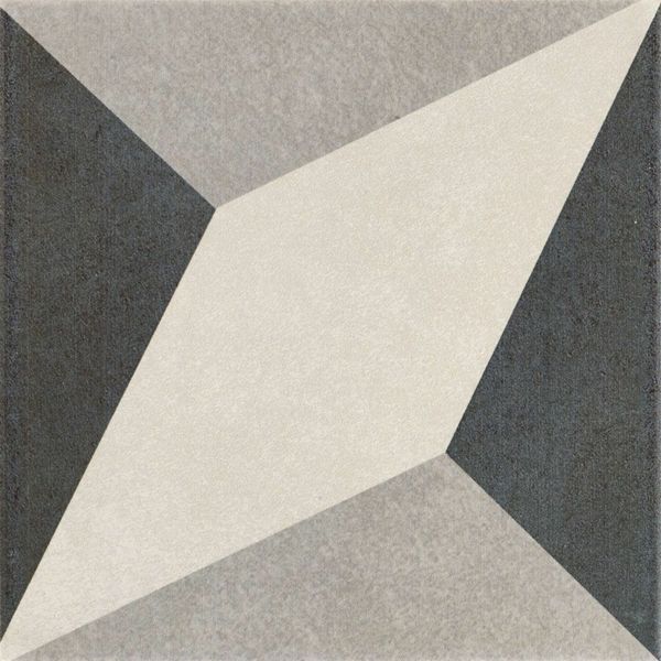 Victorian Diamond Grey Matt 20x20cm Patterned Porcelain Wall & Floor Tiles