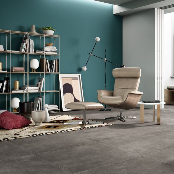 Italian Open Stone Effect Anthracite Matt 80x80cm Porcelain Wall and Floor Tile - TILES Paradise