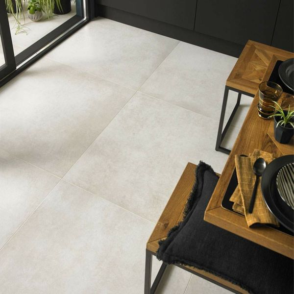 Italian Open Stone Effect Light Grey Matt 80x80cm Porcelain Wall and Floor Tile - TILES Paradise