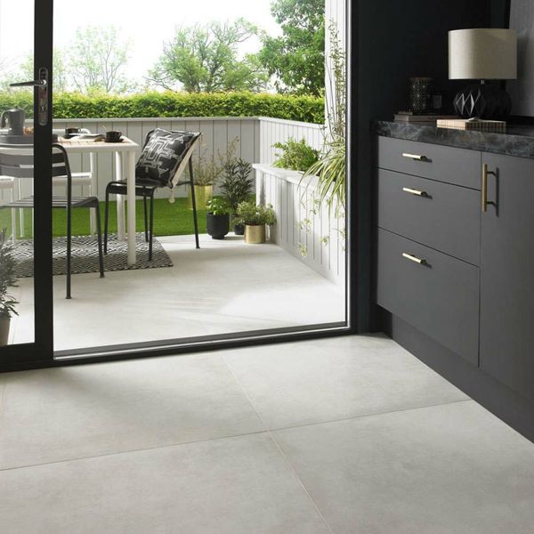 Italian Open Stone Effect Light Grey Matt 80x80cm Porcelain Wall and Floor Tile - TILES Paradise