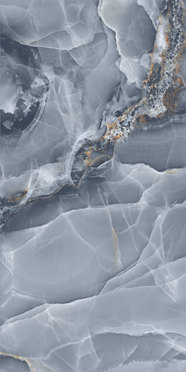 Job Lot : (28 sq.m) Onyx Blue Marble Effect Polished Porcelain 60x120cm Wall and Floor Tile - TILES Paradise
