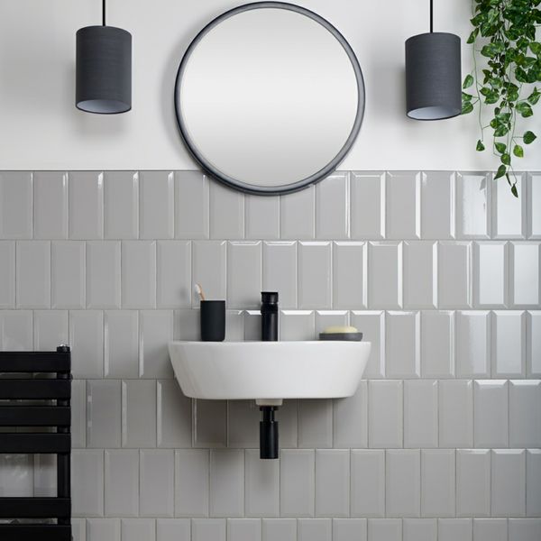 Boomin Grey Gloss 10x20cm Ceramic Metro Tiles