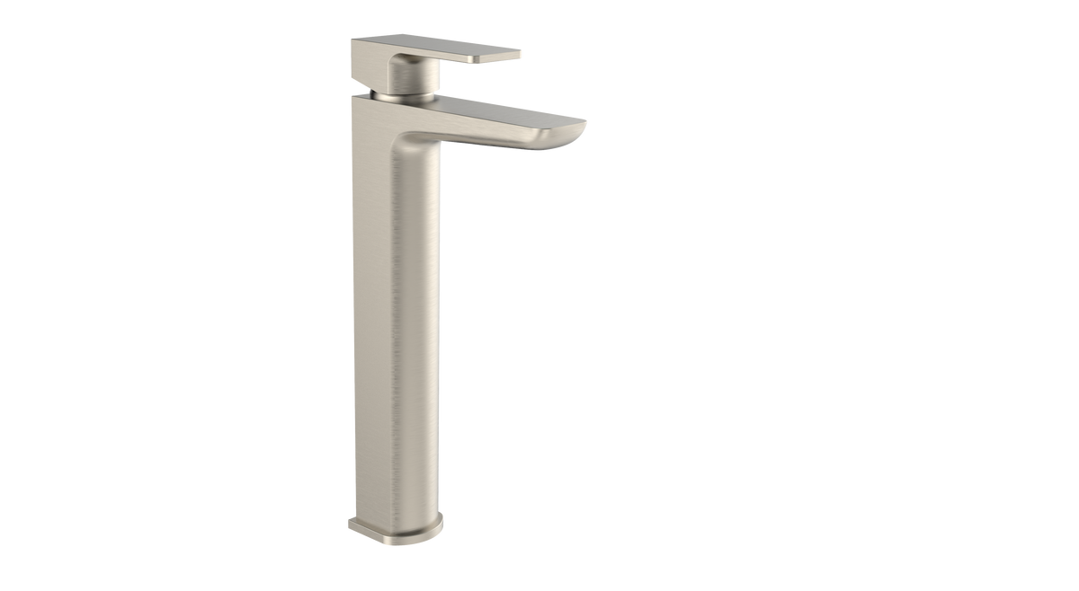 Kalto Brushed Nickel Square Tall Hi-Rise Basin Mixer Tap