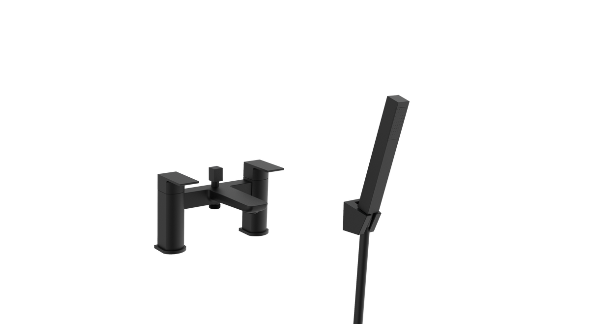 Kalto Matt Black Square Bath Shower Mixer Tap