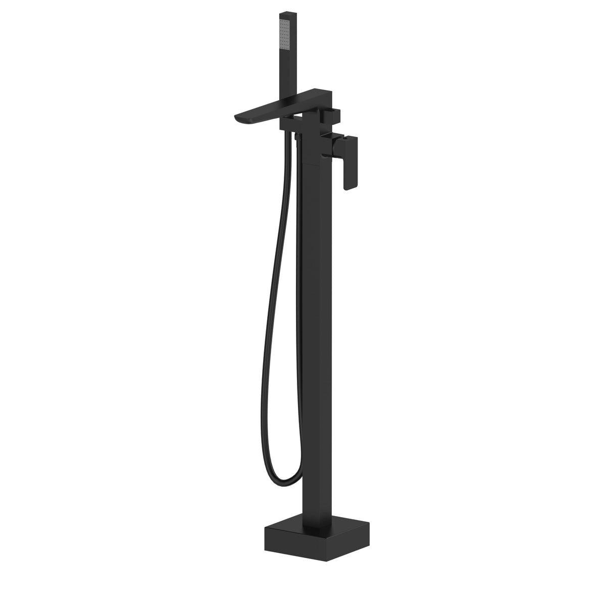 Kalto Matt Black Square Freestanding Bath Shower Mixer Tap