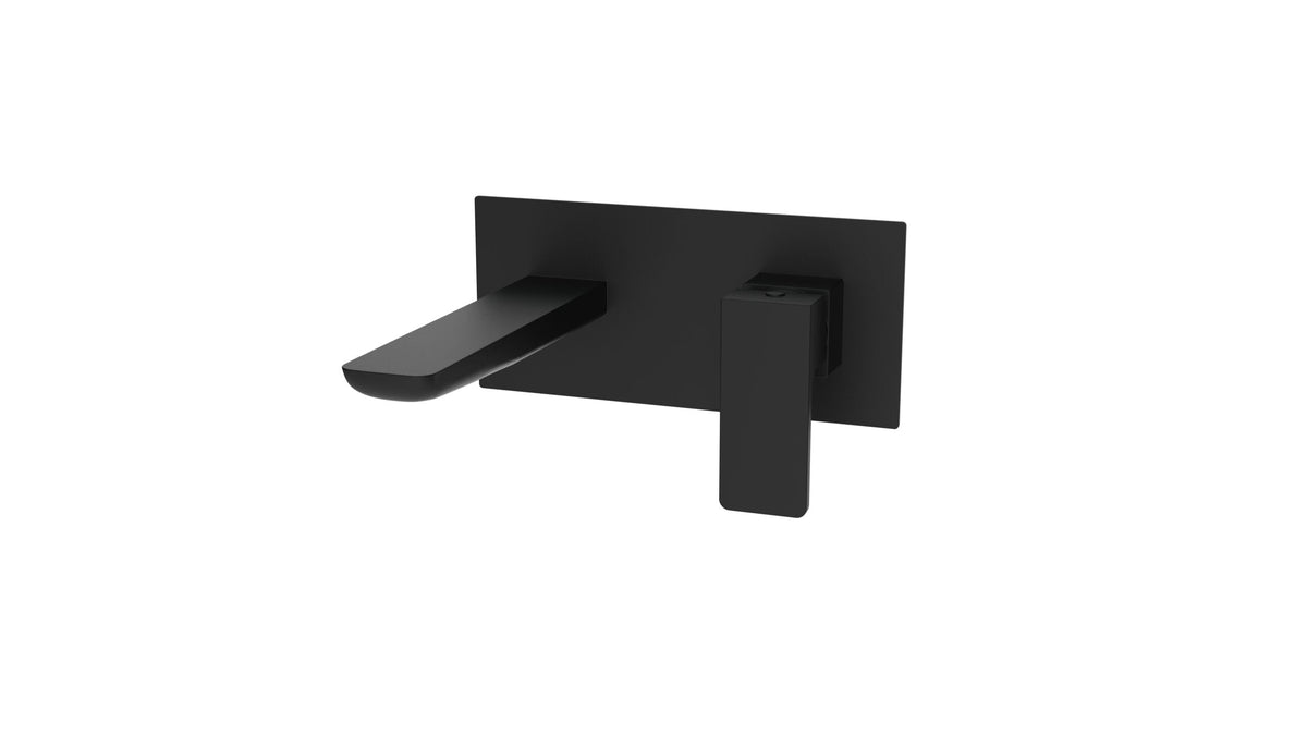 Kalto Matt Black Square Wall Mounted Basin Mixer Tap