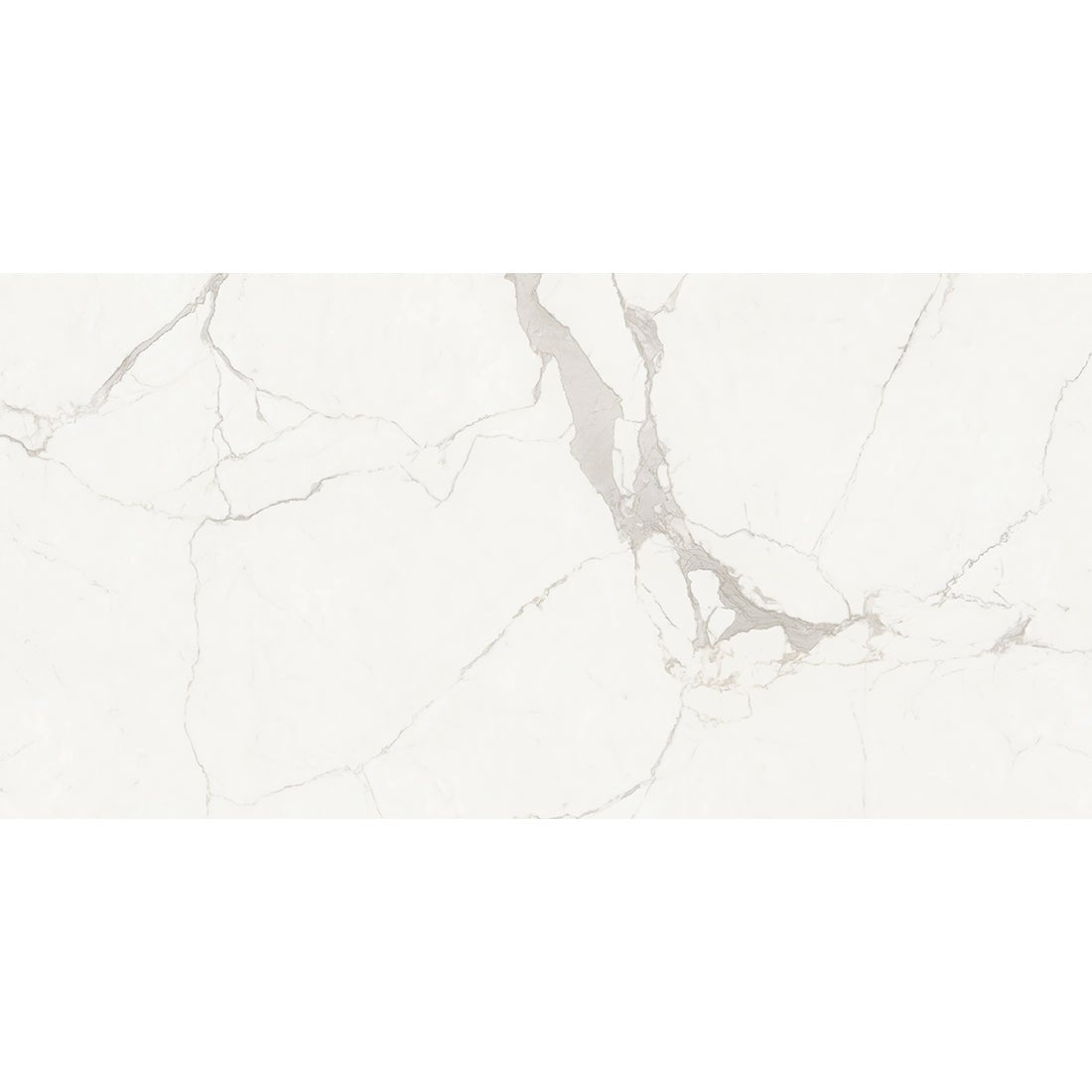 Kaolin Satvario Grey Marble Effect Polished Porcelain Wall & Floor Tile 60x120cm - TILES Paradise