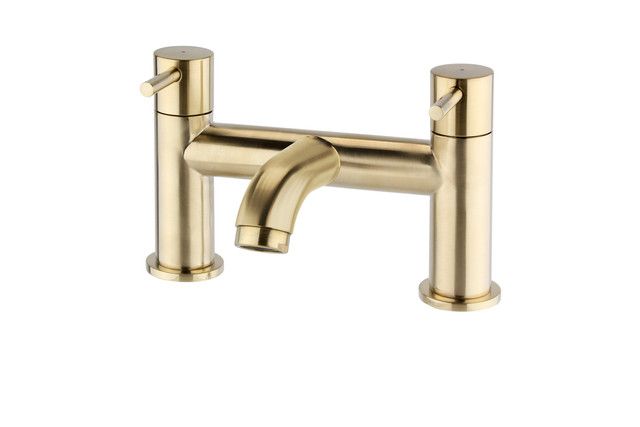 Oriana brushed brass deck mounted bath filler tap