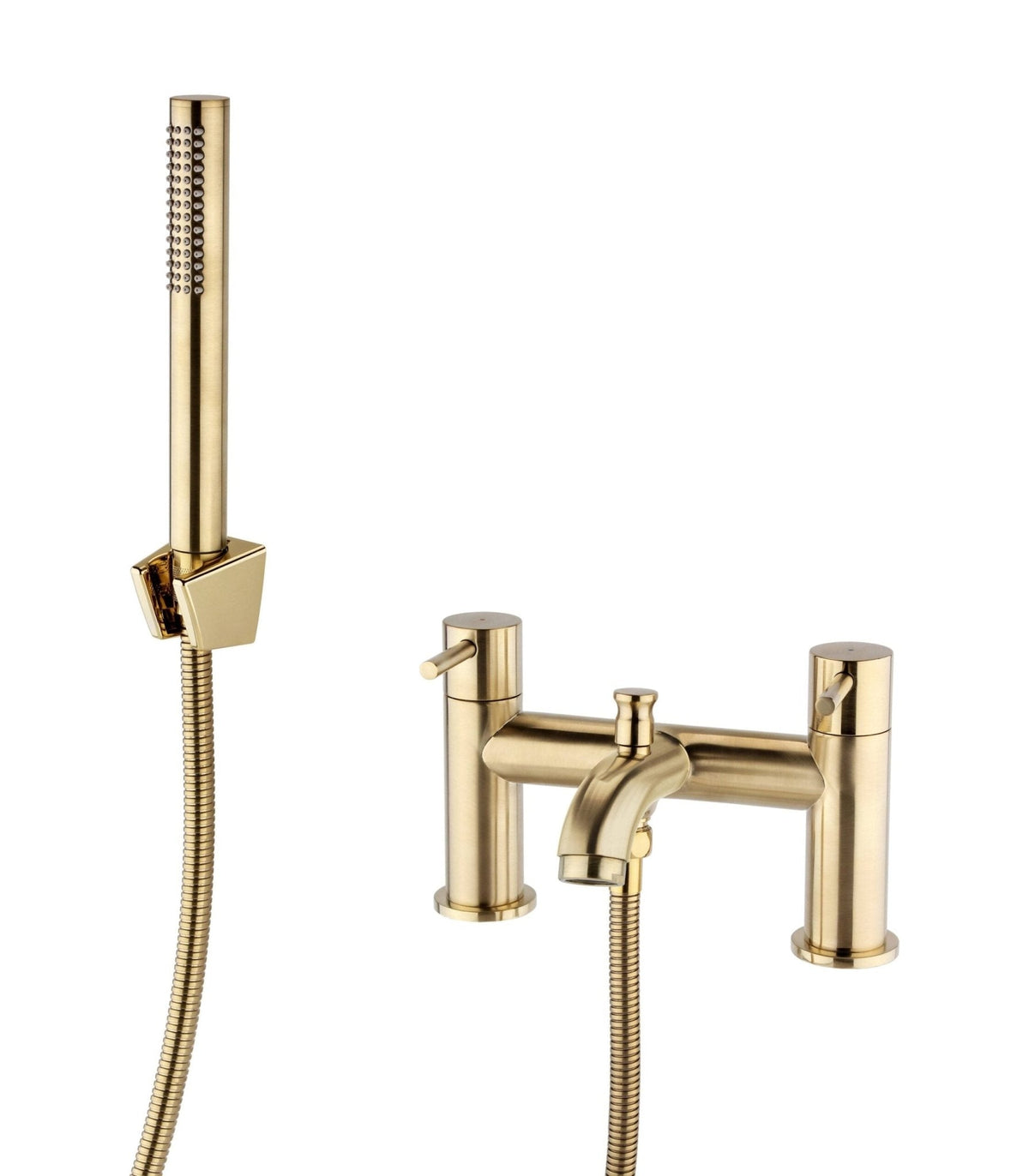 Oriana brushed brass bath shower mixer tap with shower handset