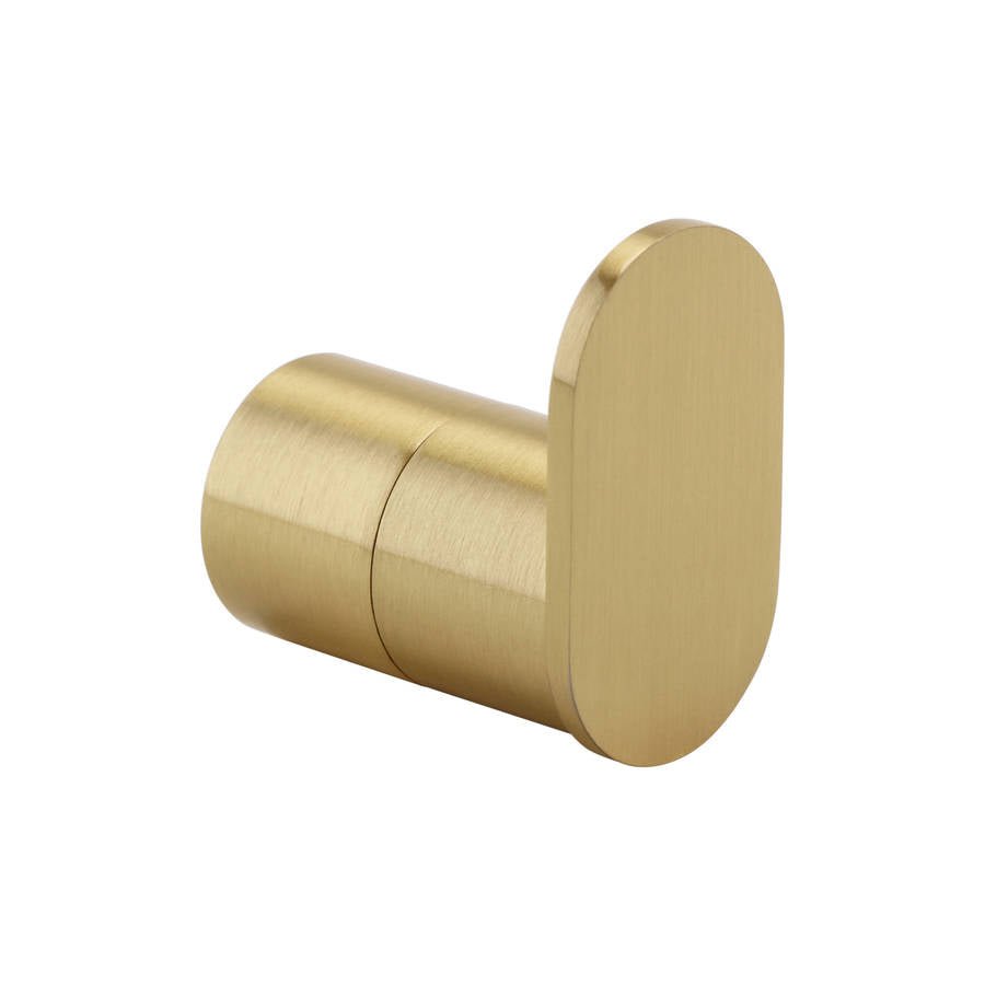 Oriana brushed brass robe hook