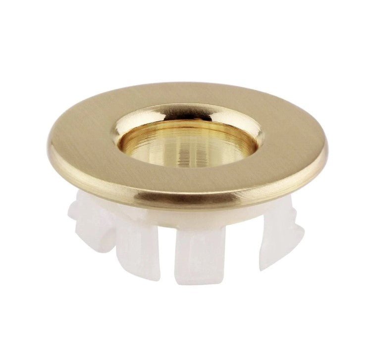 Oriana brushed brass basin overflow cover
