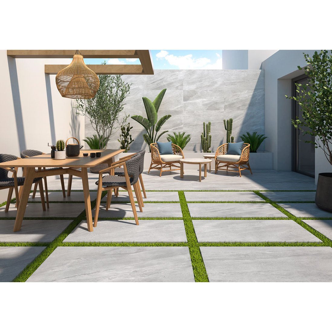 Lavezzi Grey 60cmx120cmx20mm Matt Outdoor and Garden Tile Slab - TILES Paradise