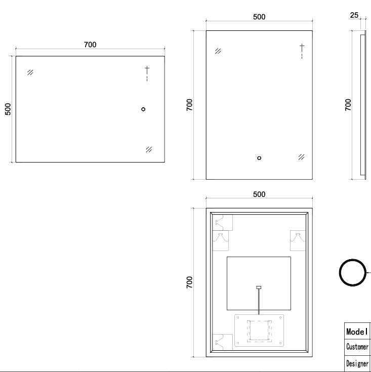 Lumora 700 × 500mm Backlit LED Bathroom Mirror – Tri - Light, Anti - Fog & Touch Control - TILES Paradise