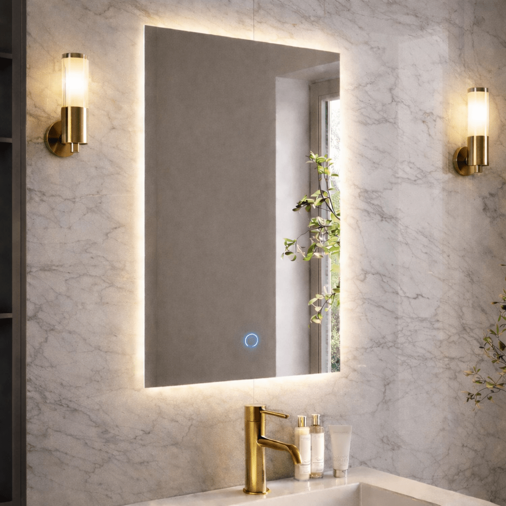 Lumora 800 × 600mm Backlit LED Bathroom Mirror – Tri - Light, Anti - Fog & Touch Control - TILES Paradise