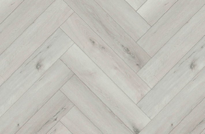 Luxura Ash Grey SPC Click Vinyl Flooring - 640x128mm | 6.5mm Herringbone - TILES Paradise