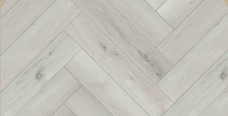Luxura Ash Grey SPC Click Vinyl Flooring - 640x128mm | 6.5mm Herringbone - TILES Paradise