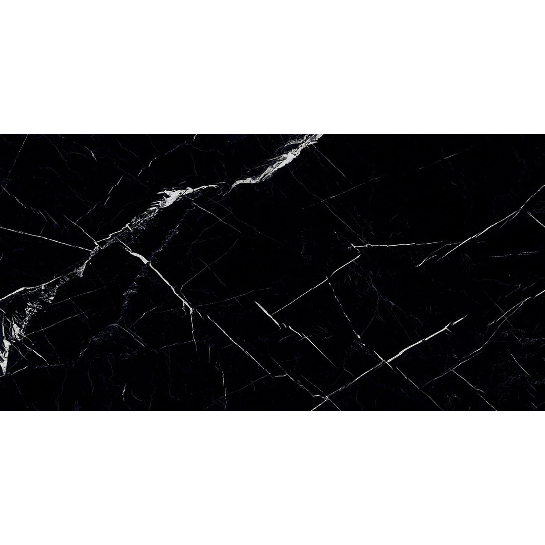 Rich Black & White 60x120cm Porcelain Polished Wall & Floor Tile