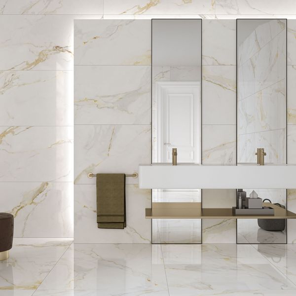 Marshall Gold Polished Porcelain Tiles 120x120cm 