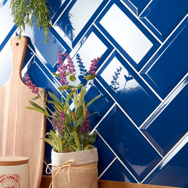 Boomin Dark Blue Gloss 10x20cm Ceramic Metro Tiles