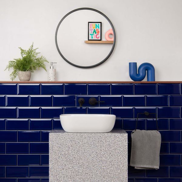 Boomin Blue Gloss 10x20cm Ceramic Metro Tiles