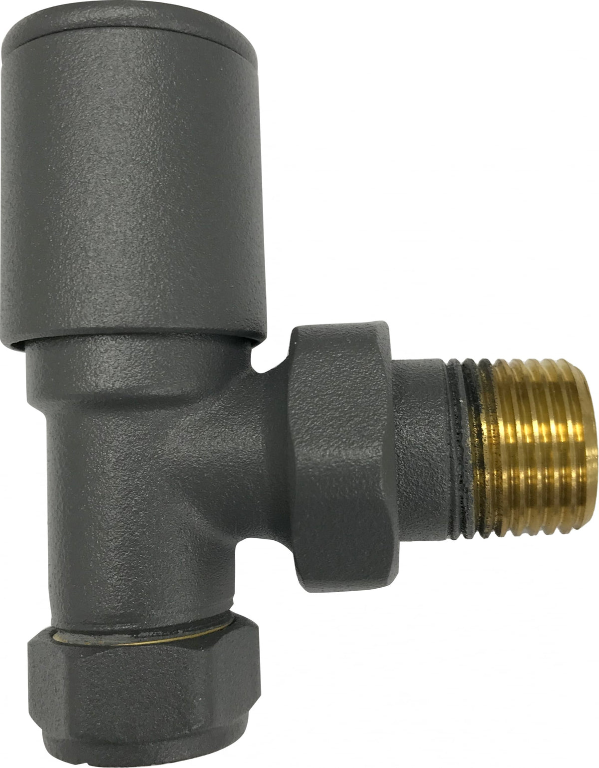 Modern Manual Radiator Valves 15mm (Pair) – Anthracite Grey – Angled