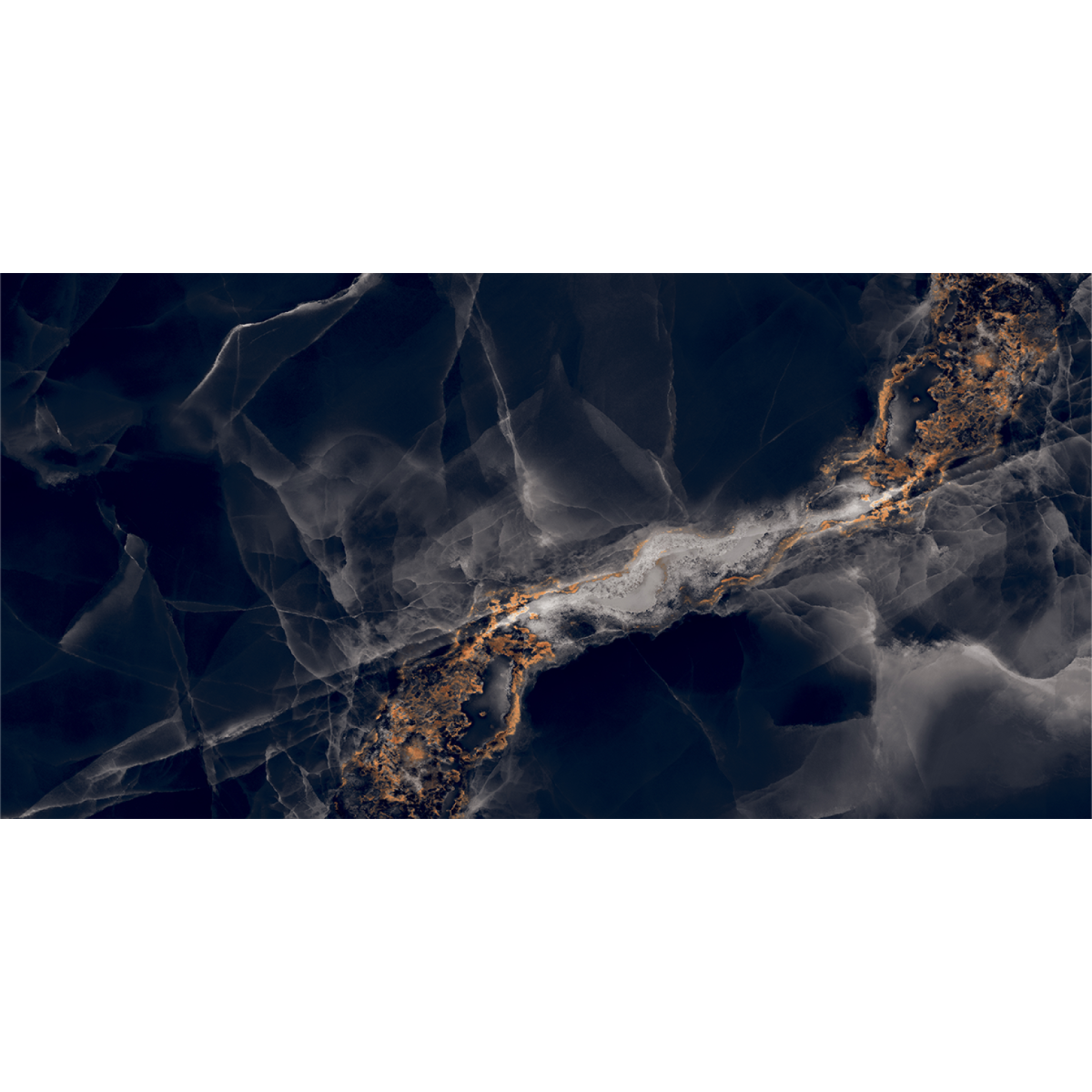 Nebula Black Onyx Polished Porcelain 60x120cm Wall & Floor Tile - TILES Paradise