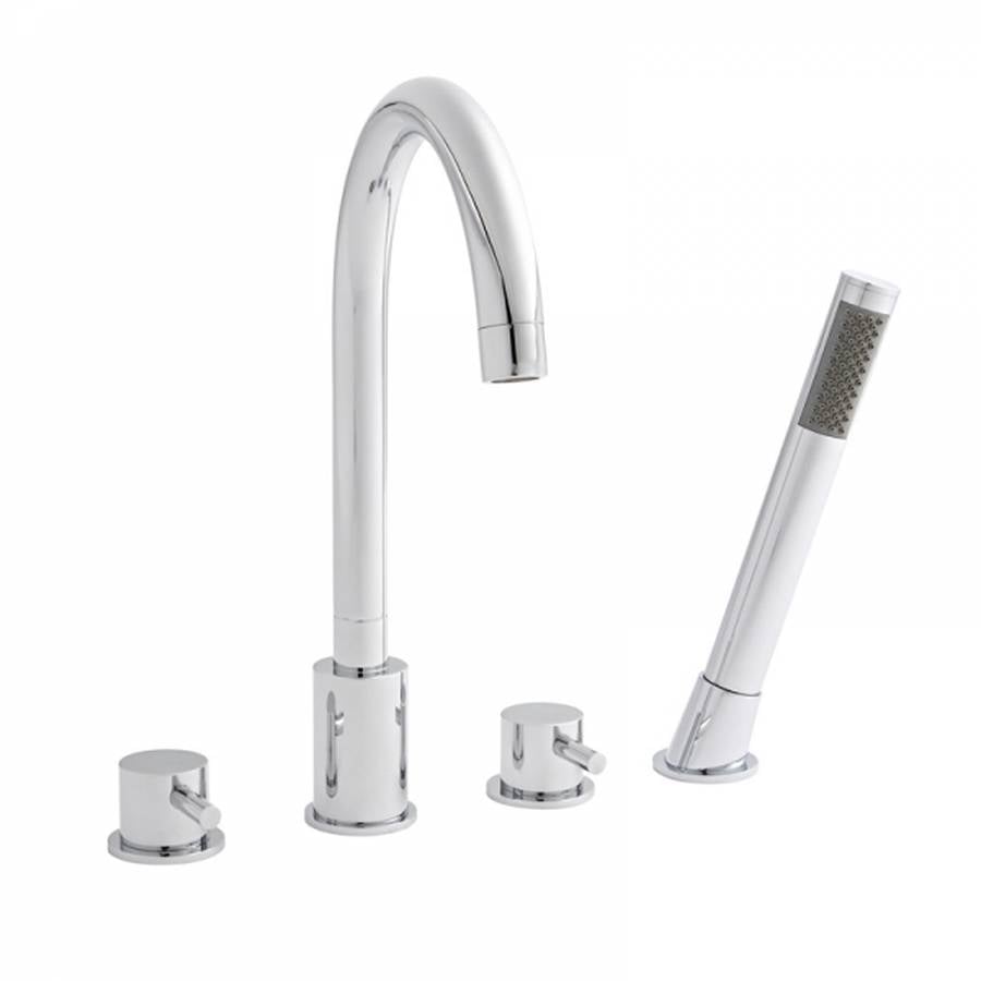 Norvia Chrome Round 4 Hole Bath Shower Mixer Tap