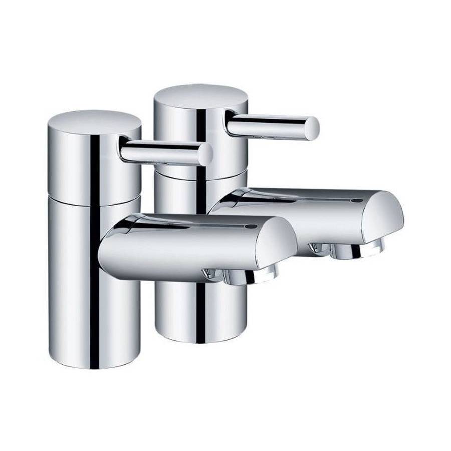 Norvia Chrome Round Basin Pillar Taps (Pair)