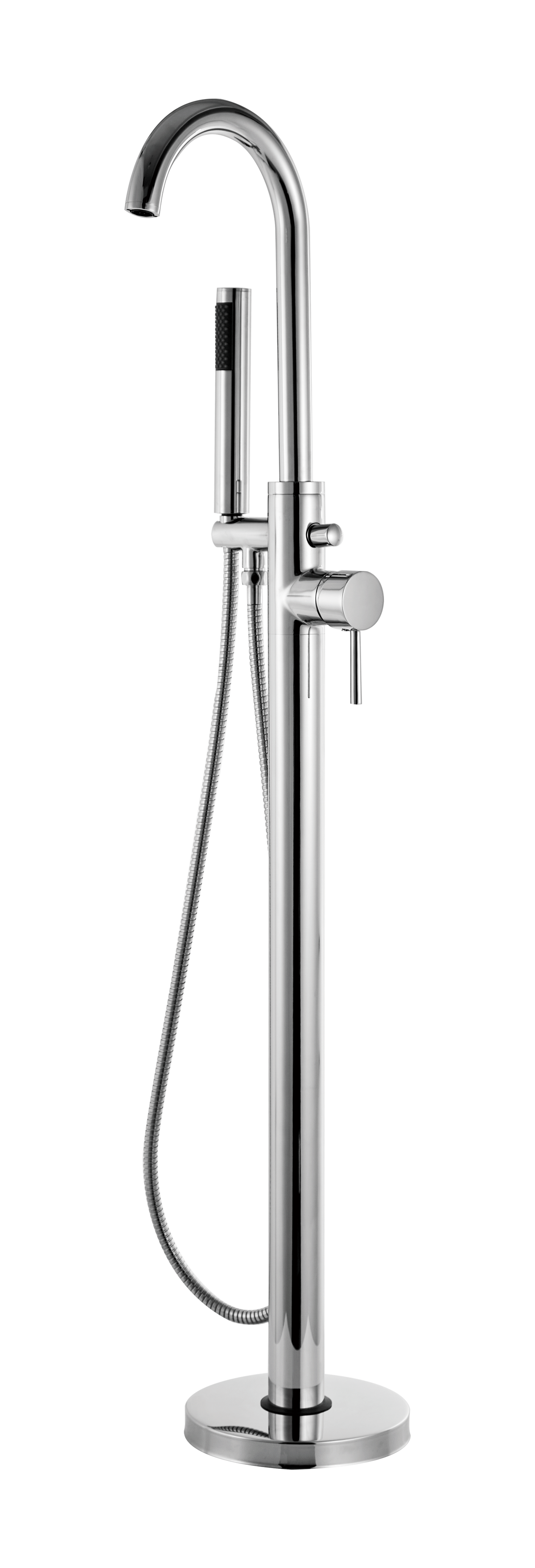 Norvia Chrome Round Freestanding Bath Shower Mixer Tap