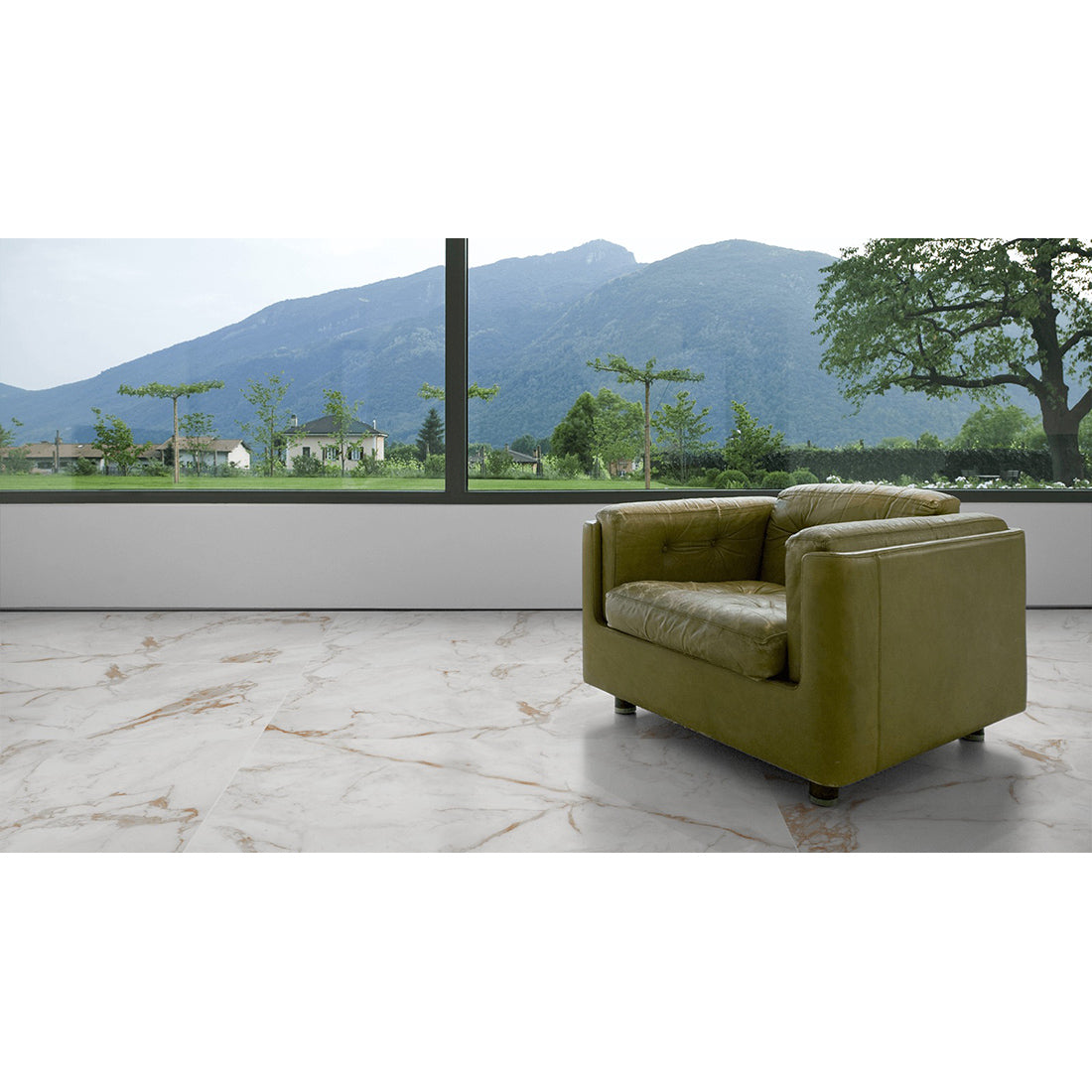 Crystal Brown Marble Effect 60x60cm Matt Antislip Porcelain Wall and Floor Tile