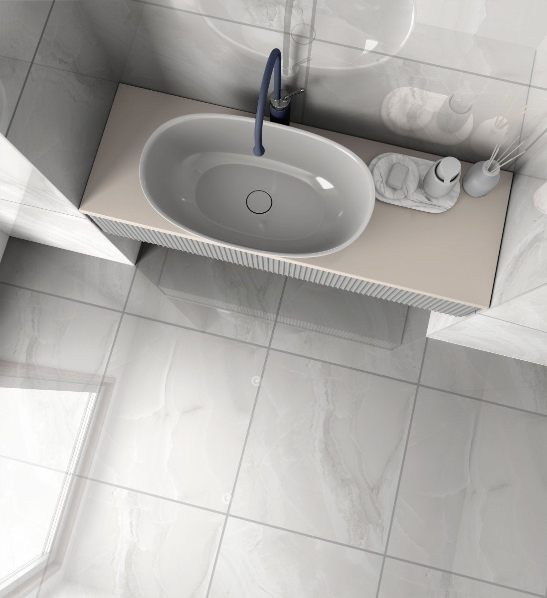 Onyx Ice Gloss Porcelain 60x60cm Kitchen Bathroom Wall and Floor Tile - TILES Paradise