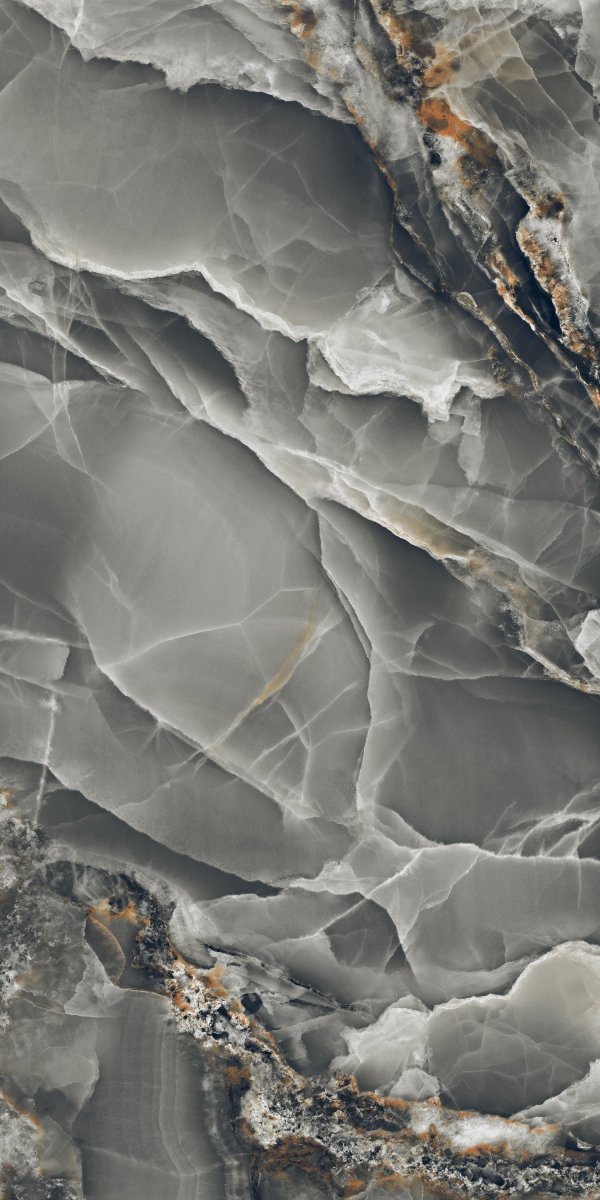 Onyx Marble Effect Dark Grey 60x120cm Polished Porcelain Wall and Floor Tile - TILES Paradise