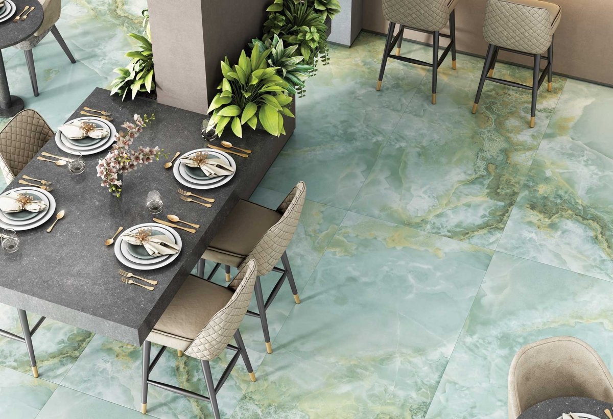 Onyx Oasis Green 60x120cm Polished Porcelain Wall & Floor Tile - TILES Paradise