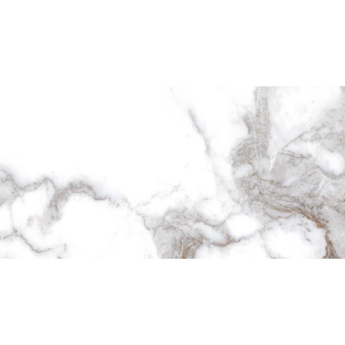 Oro Calcutta White & Gold Marble Effect Polished Porcelain Wall & Floor Tile 60x120cm - TILES Paradise