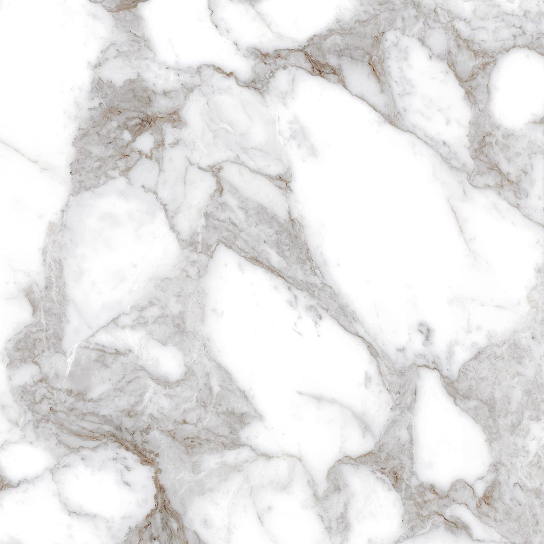 Oro Calcutta White & Gold Marble Effect Polished Porcelain Wall & Floor Tile 60x60cm - TILES Paradise