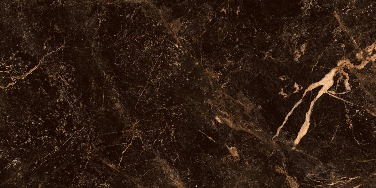 Palazzo Black & Gold Marble Effect Polished Porcelain Tile — 60x120cm Wall & Floor Tile - TILES Paradise