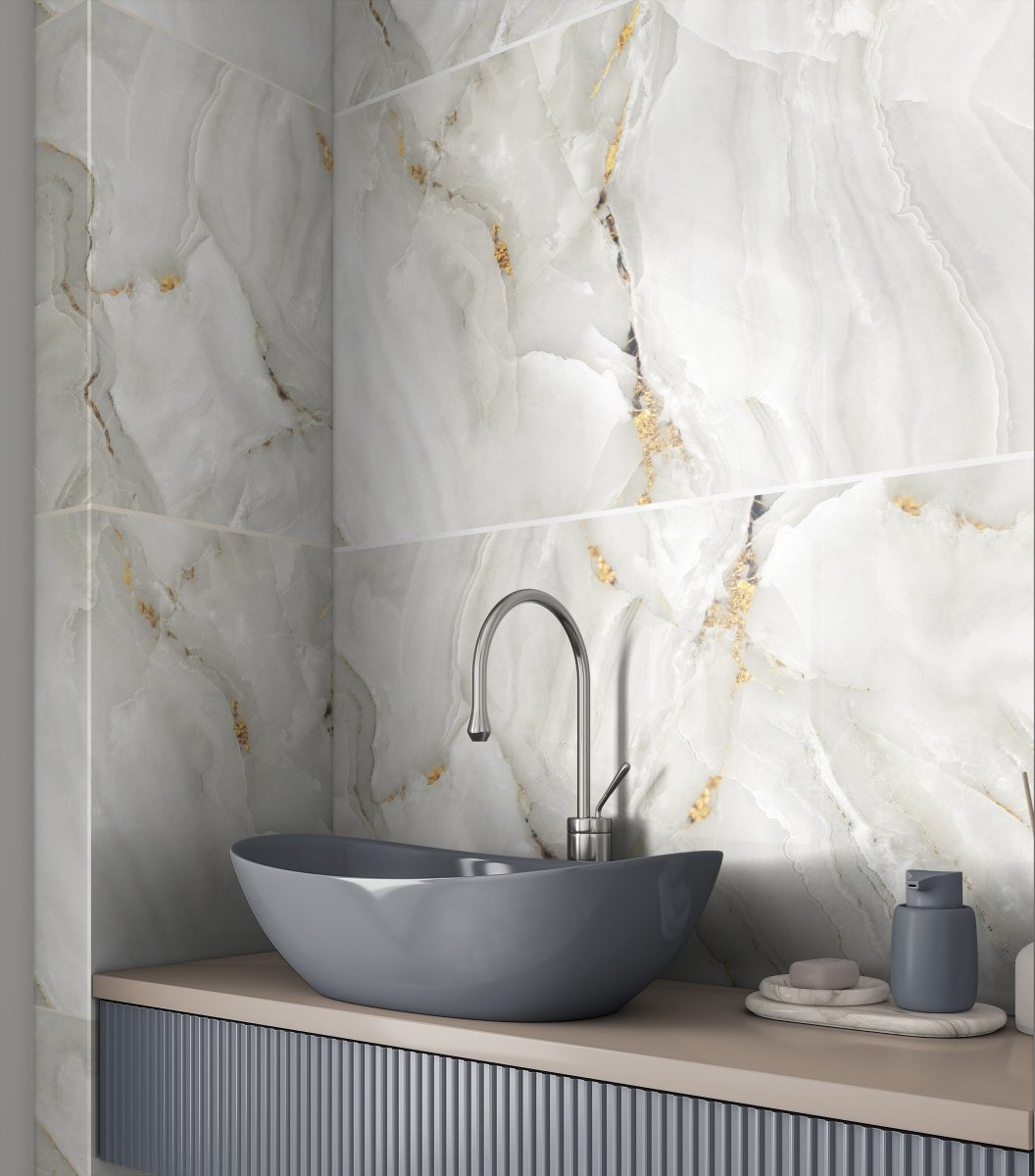 Pallet Deal: 49 sqm - 68 Tiles Aurora Onyx Gold Glossy Porcelain Tiles 60x120cm Wall & Floor Tile - TILES Paradise