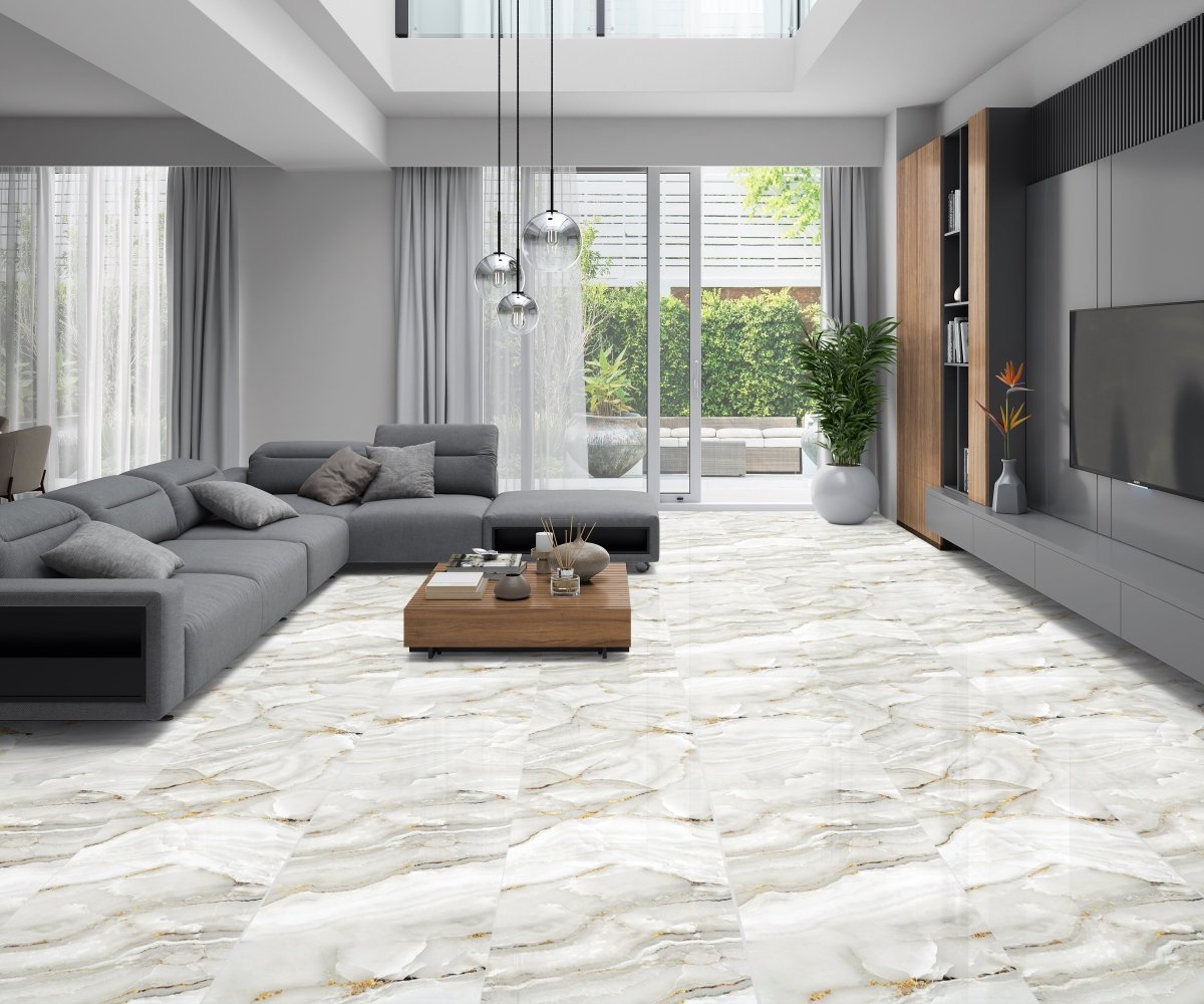 Pallet Deal: 49 sqm - 68 Tiles Aurora Onyx Gold Glossy Porcelain Tiles 60x120cm Wall & Floor Tile - TILES Paradise