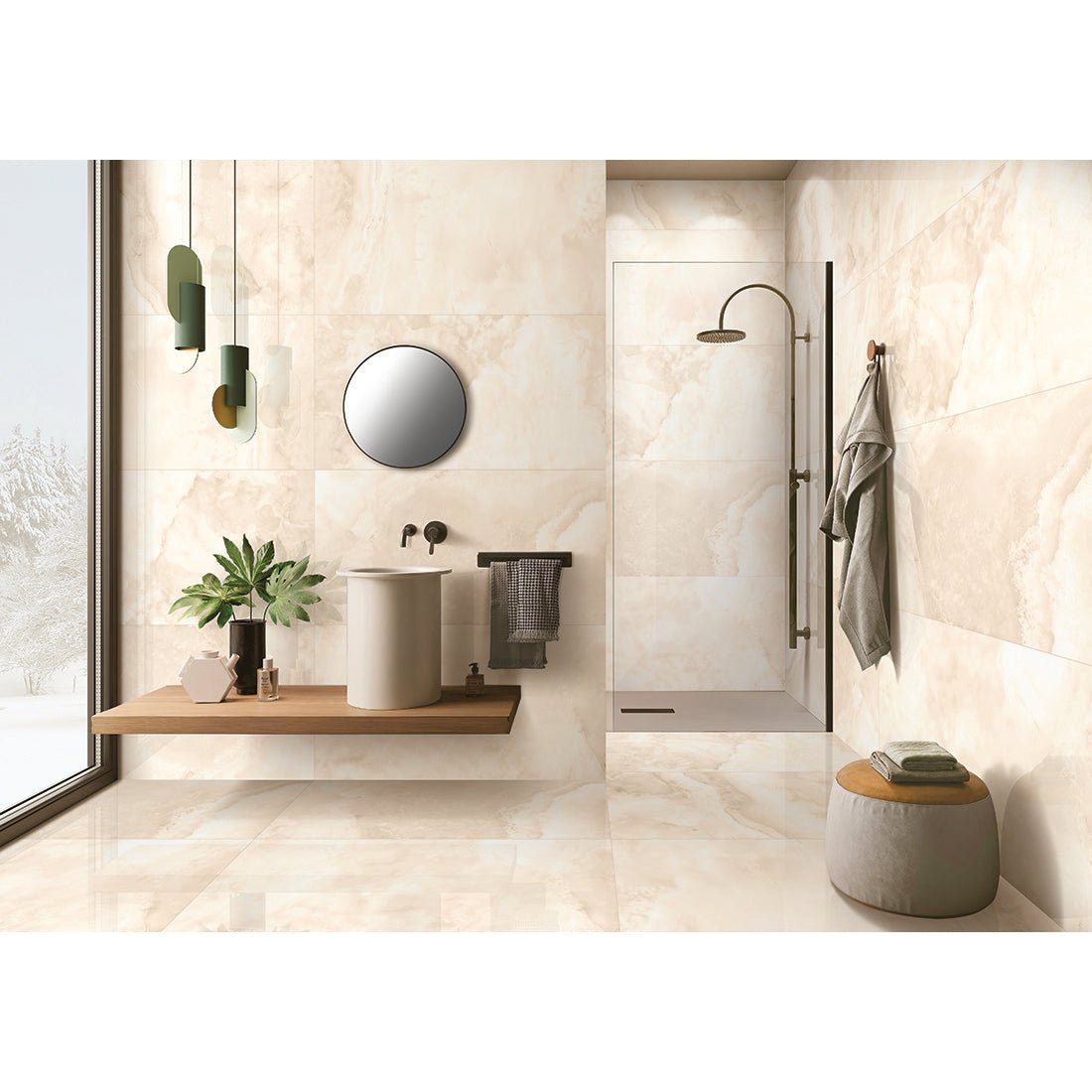 Pallet Deal: 60 Tiles (43 sq.m) Dreamy Beige Porcelain 60x120cm Polished Wall & Floor Tile - TILES Paradise