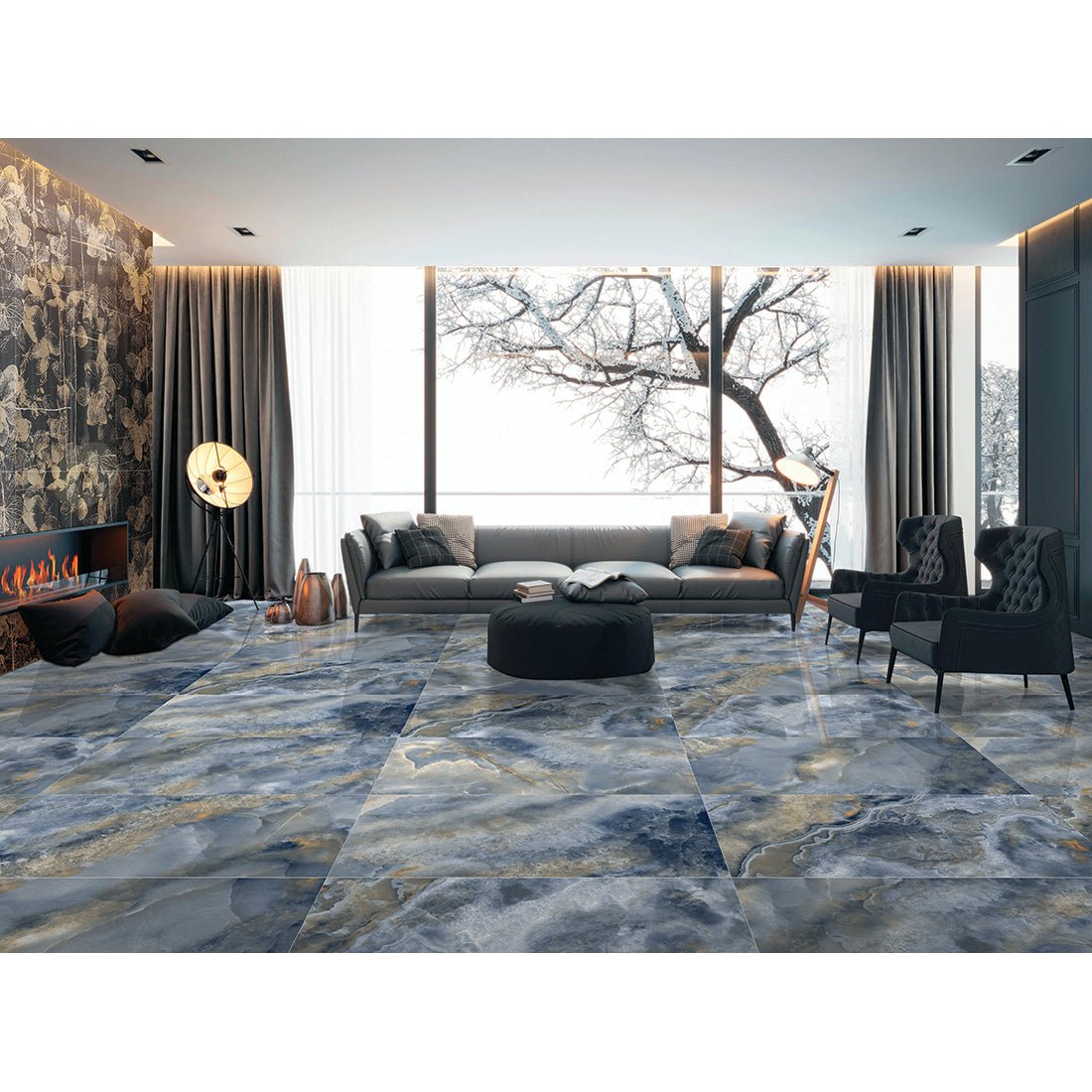 Pallet Deal: 68 Tiles (48 sq.m) Harvest Blue Porcelain Matt Sugar Effect Anti - Slip 60x120cm Wall & Floor Tiles - TILES Paradise