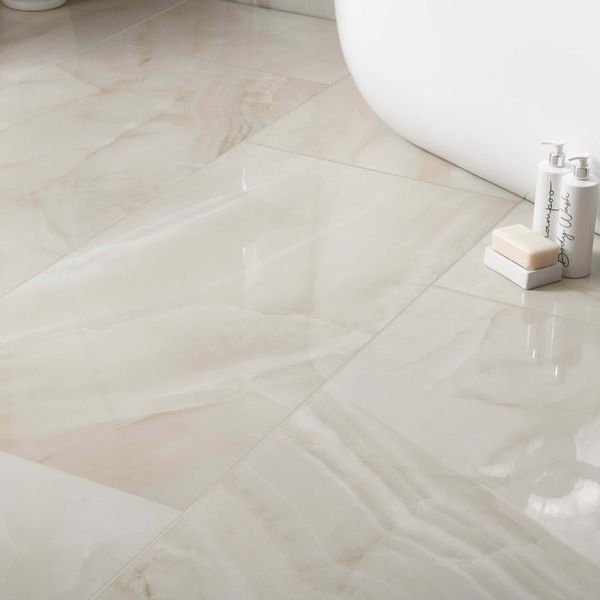 Pamesa Spain Rodas Smerato Beige White Polished 60x120cm Porcelain Wall and Floor Tile - TILES Paradise