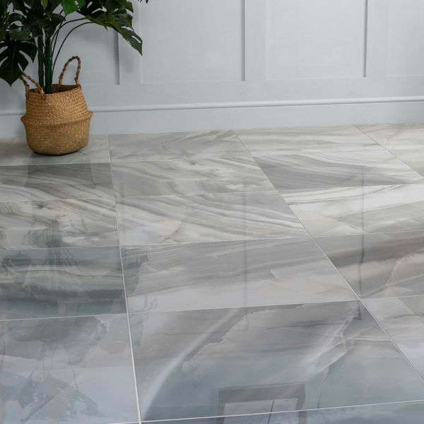 Pamesa Spain Rodas Smerato Onyx Blue Polished 60x60cm Porcelain Wall and Floor Tile - TILES Paradise