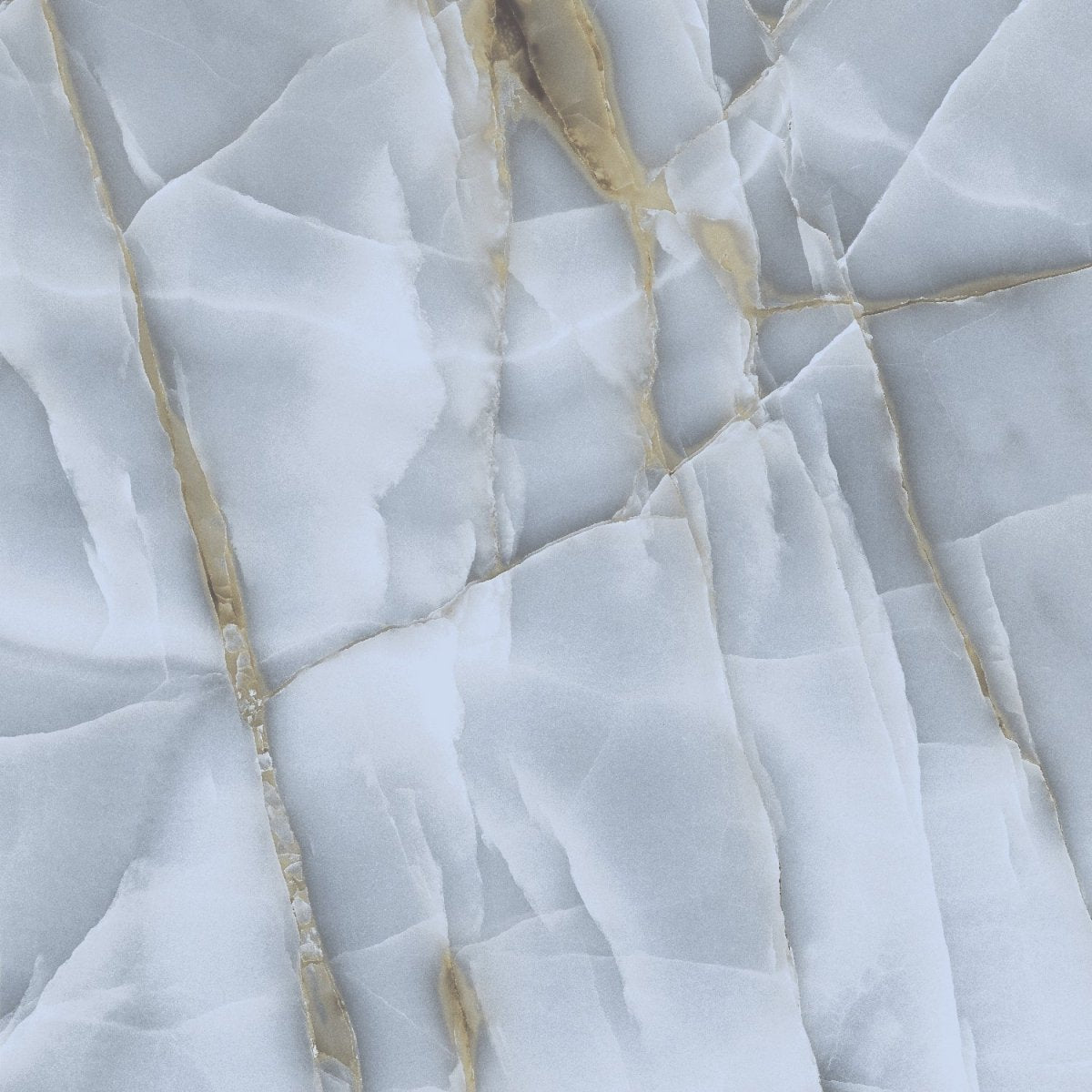 Persian Onyx Gold Blue Glossy Porcelain Tiles 60x60cm Wall & Floor Tile - TILES Paradise
