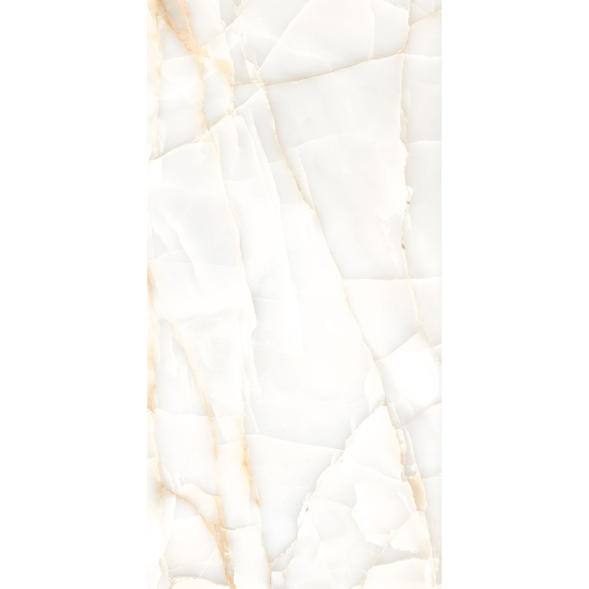 Persian Onyx Gold White Glossy Porcelain Tiles 60x120cm Wall & Floor Tile - TILES Paradise