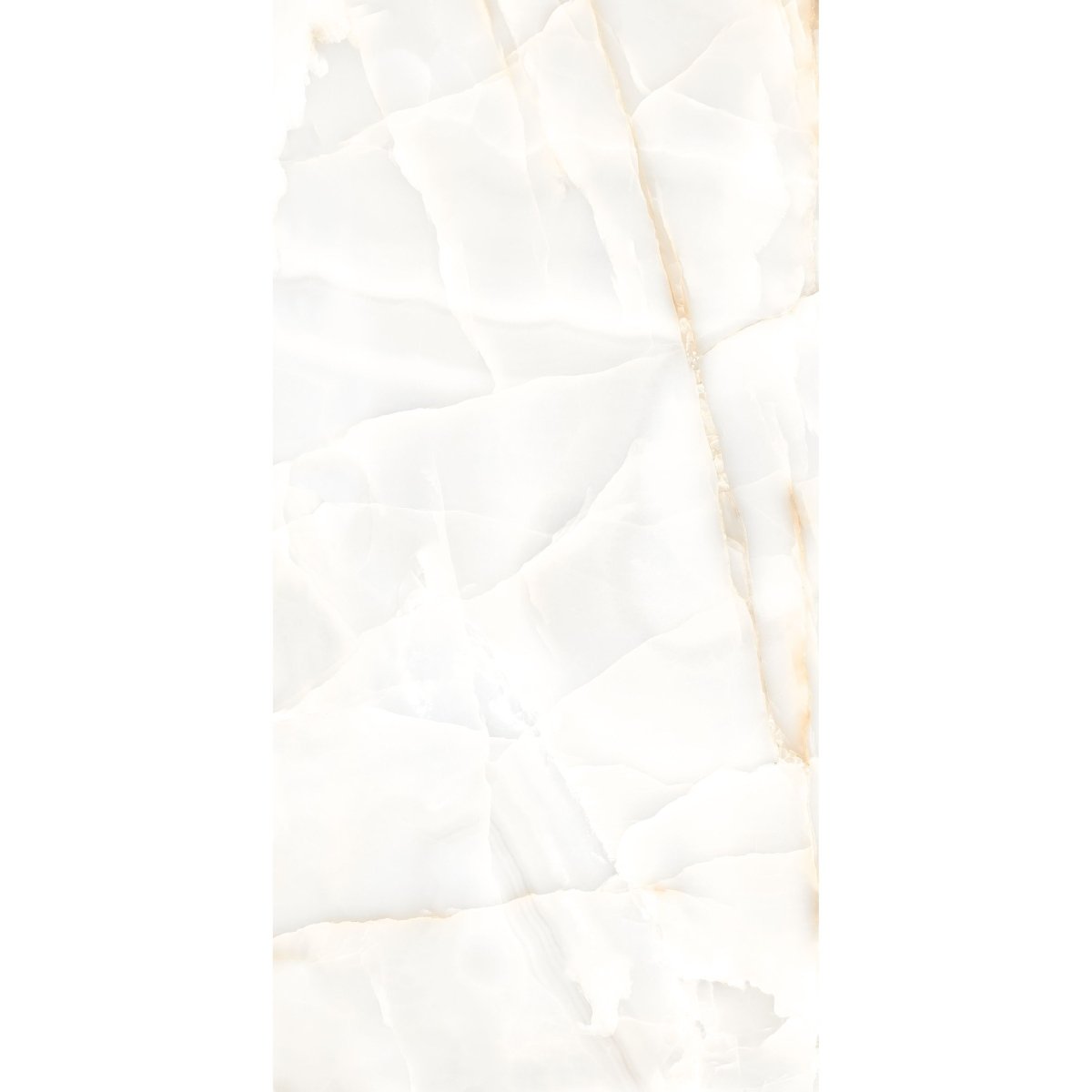 Persian Onyx Gold White Glossy Porcelain Tiles 60x120cm Wall & Floor Tile - TILES Paradise