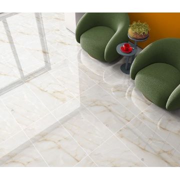Persian Onyx Gold White Glossy Porcelain Tiles 60x120cm Wall & Floor Tile - TILES Paradise